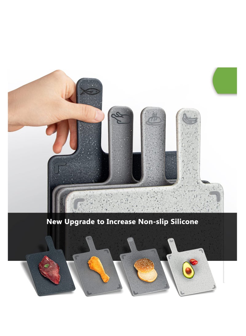 Durable Plastic Chopping Board Set with Stand, Dishwasher Safe & BPA Free, Flexible Small Cutting Boards for Kitchen & Camping Accessories - Image 4