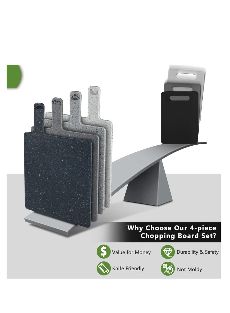 Durable Plastic Chopping Board Set with Stand, Dishwasher Safe & BPA Free, Flexible Small Cutting Boards for Kitchen & Camping Accessories - Image 5