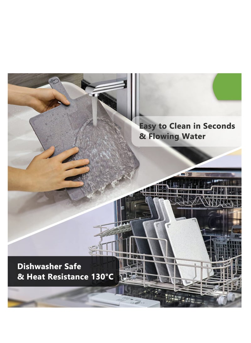 Durable Plastic Chopping Board Set with Stand, Dishwasher Safe & BPA Free, Flexible Small Cutting Boards for Kitchen & Camping Accessories - Image 3