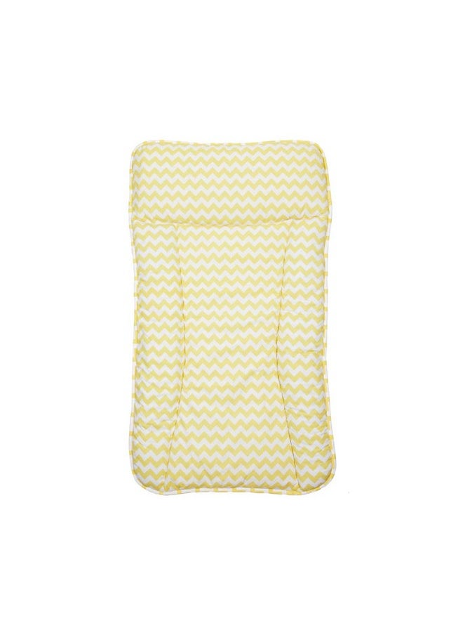 Masilo Organic Cotton Baby Changing Mat For Newborn Baby Essentials Unisex Chevron Yellow  - Image 1