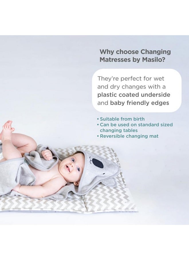 Masilo Organic Cotton Baby Changing Mat For Newborn Baby Essentials Unisex Chevron Yellow  - Image 4