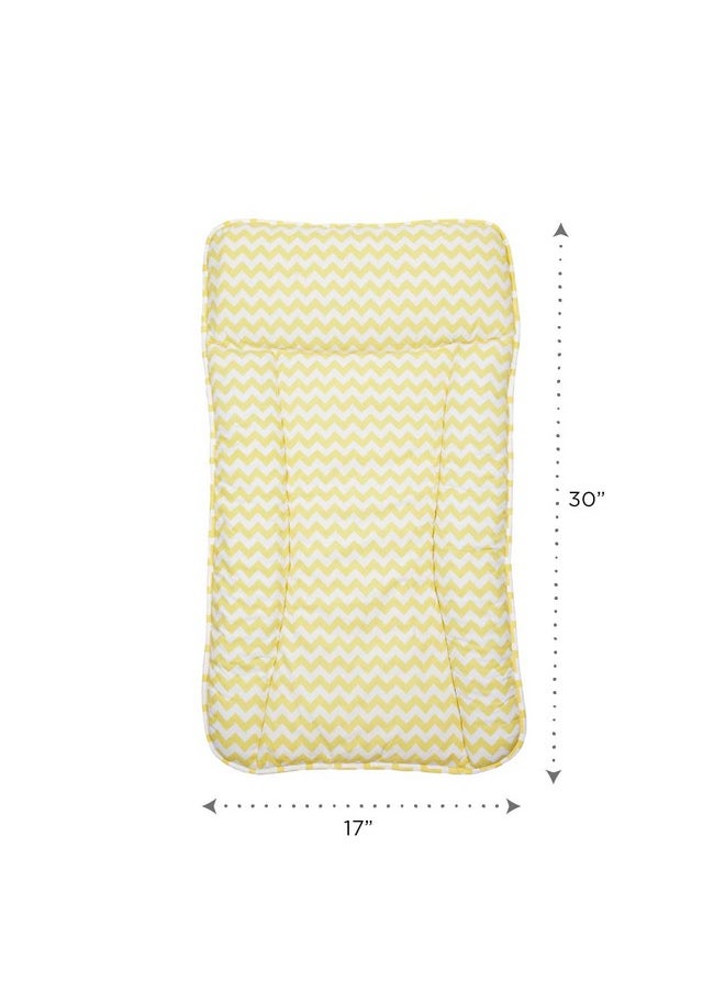 Masilo Organic Cotton Baby Changing Mat For Newborn Baby Essentials Unisex Chevron Yellow  - Image 3