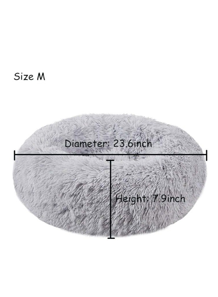 HAPPY PUSS Pet soft bed , comfortable round bed , portable ,lightweight, easy to wash.  suitable for small, medium and large cats and dogs. Grey color - Image 4