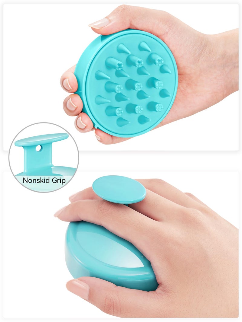 HEETA Hair Scalp Massager for Hair Growth, Shampoo Brush, Scalp Scrubber Exfoliator with Soft Silicone Bristles for Dandruff Removal to Relieve Stress, Wet Dry Use, Green - Image 3