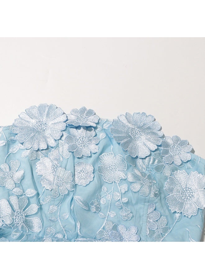 Madam Uniq Floral Strapless Midi Dress - Image 4