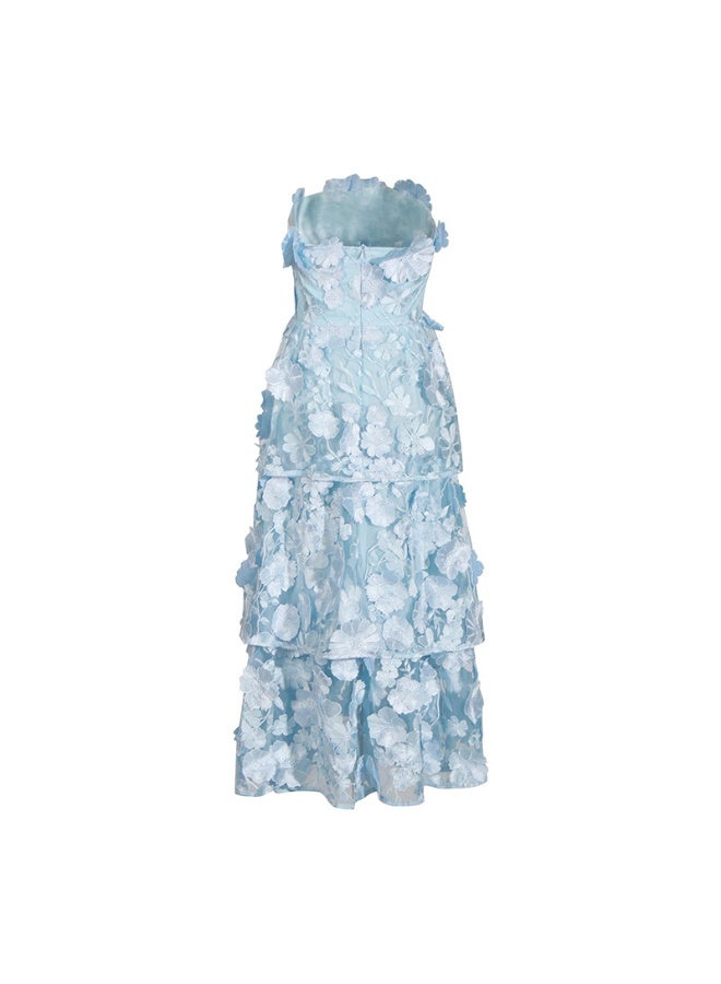 Madam Uniq Floral Strapless Midi Dress - Image 3