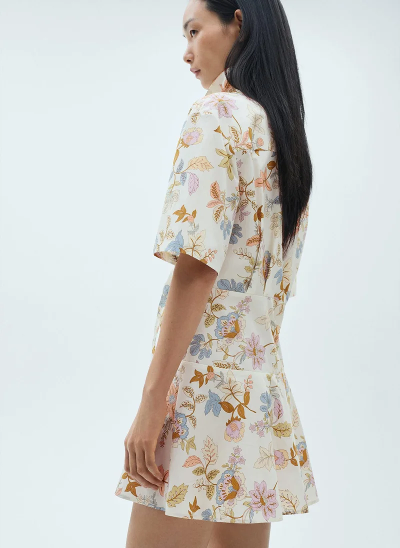 MANGO Floral-Print Dress With Knot