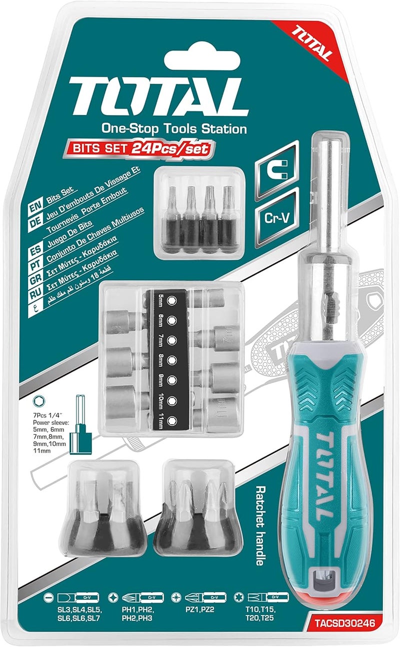 TOTAL Multi-Function Screwdriver Set with 23 Accessories - Image 2