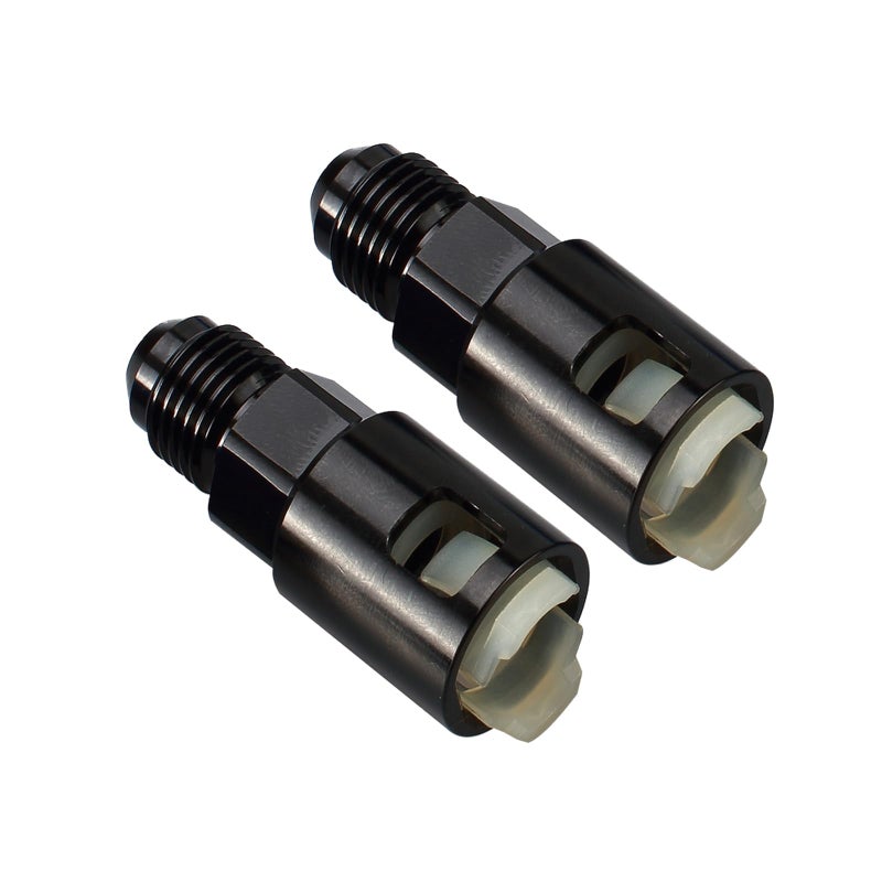 AC PERFORMANCE 6 AN Male to 38 SAE Quick Disconnect Female Push on EFI Fuel Rail Fitting Adapter Aluminum Black Pack of 2 - Image 2