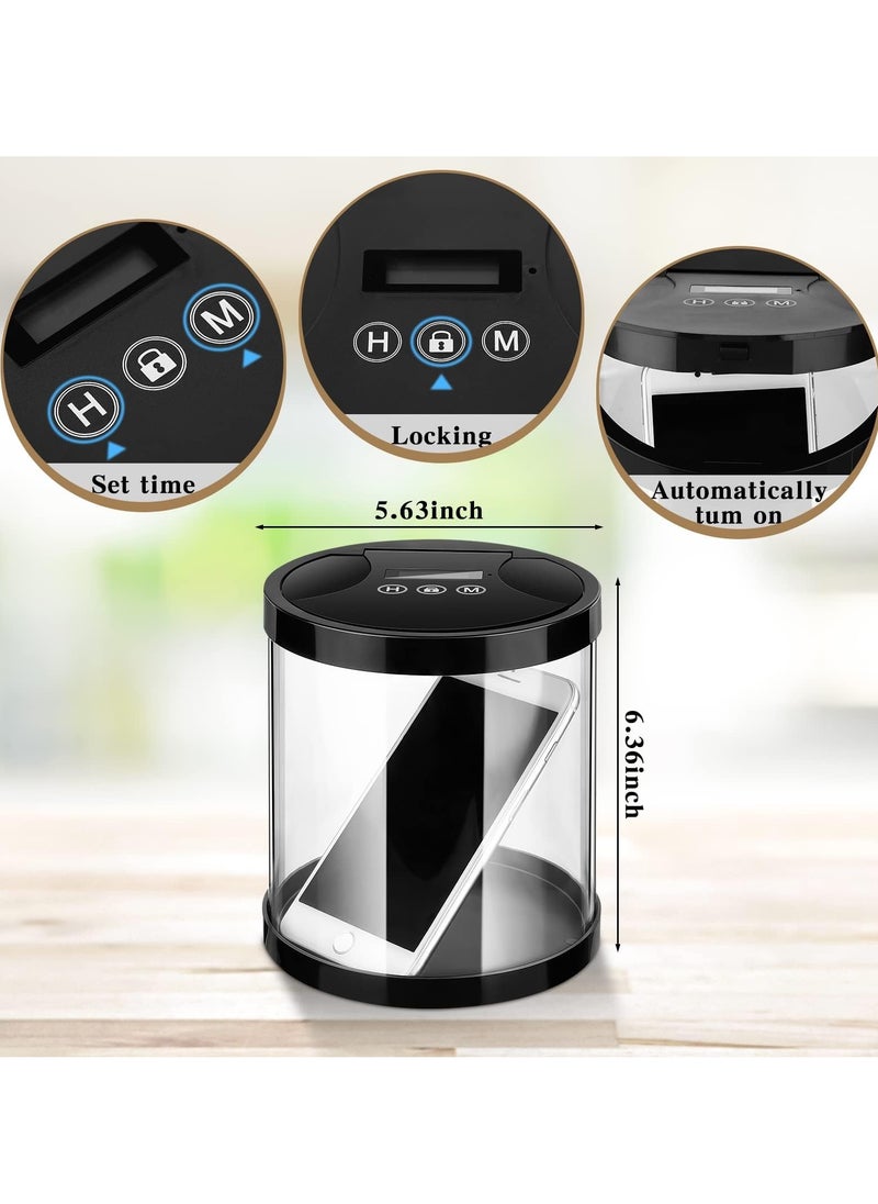 Generic - Multi-Purpose Time Lock Box for Phones, Snacks, and Games - Timed Locking Container with UV Timer to Control Addictions (Clear Black) - Image 1