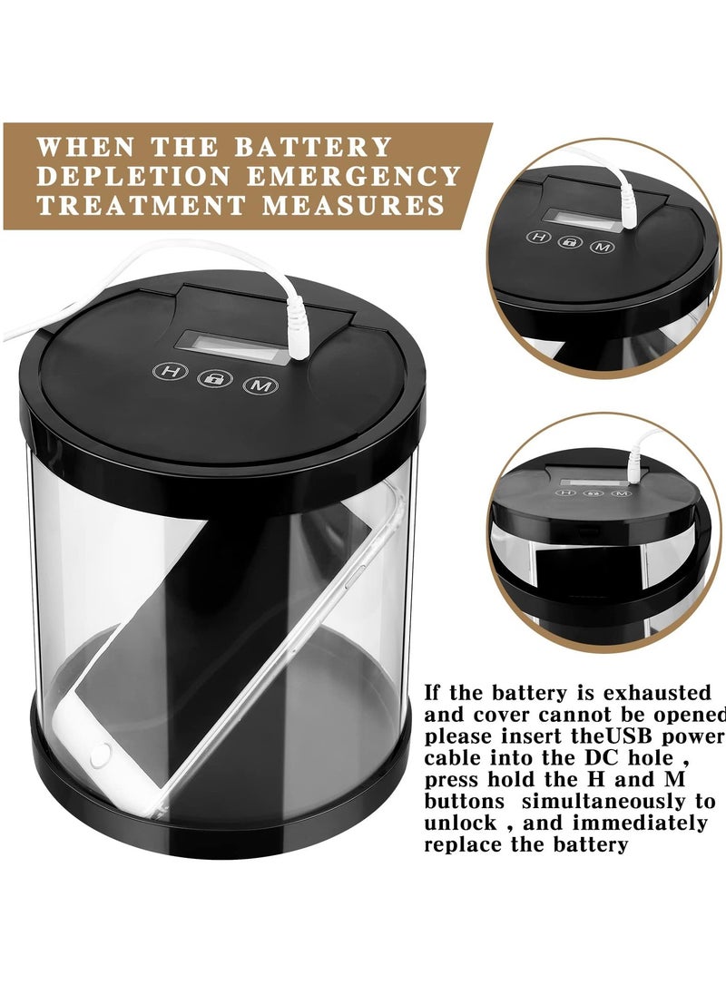 Generic - Multi-Purpose Time Lock Box for Phones, Snacks, and Games - Timed Locking Container with UV Timer to Control Addictions (Clear Black) - Image 1