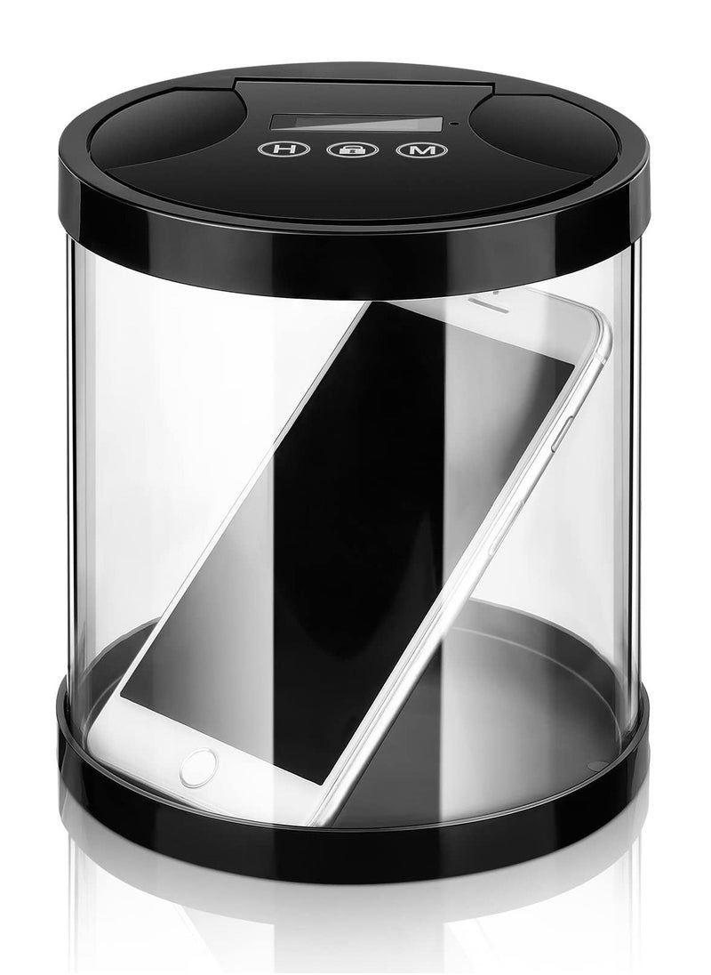 Generic - Multi-Purpose Time Lock Box for Phones, Snacks, and Games - Timed Locking Container with UV Timer to Control Addictions (Clear Black) - Image 1