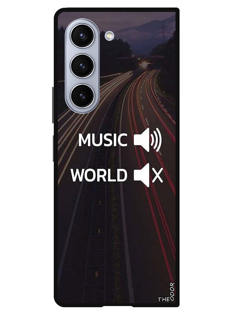 Theodor Protective Case Anti Scratch Shock Proof Bumper Cover For Samsung Galaxy Z Fold 6 Music Word - Image 1