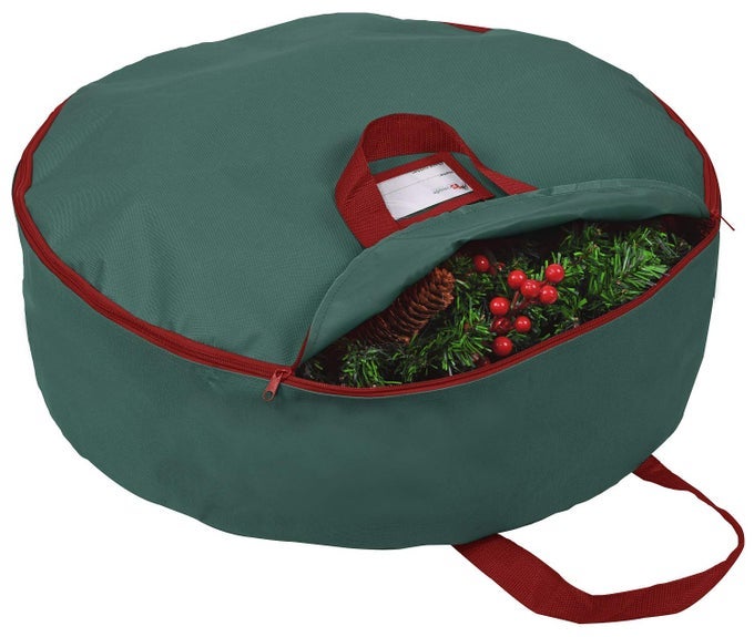 CHRISTMAS WREATH STORAGE BAG 36 HANDLES MADE OF DURABLE 600D OXFORD POLYESTER MATERIAL STORAGE BAG 36 HOLIDAY WREATHS