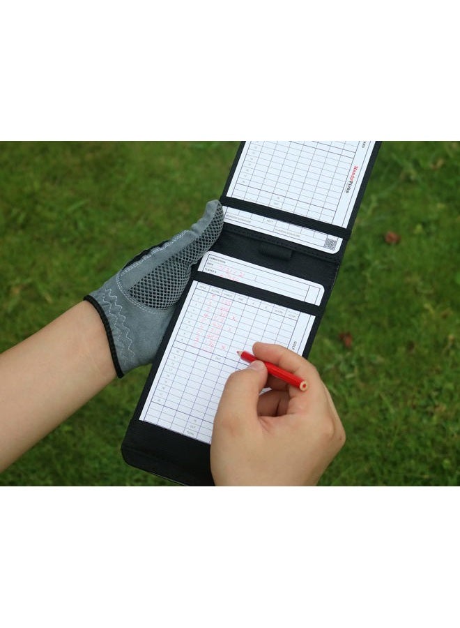 Handy Picks Leather Golf Scorecard Holder | Yardage Book Cover | Scorecard n Pencil Included | Black - Image 3