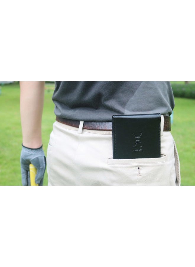 Handy Picks Leather Golf Scorecard Holder | Yardage Book Cover | Scorecard n Pencil Included | Black - Image 2