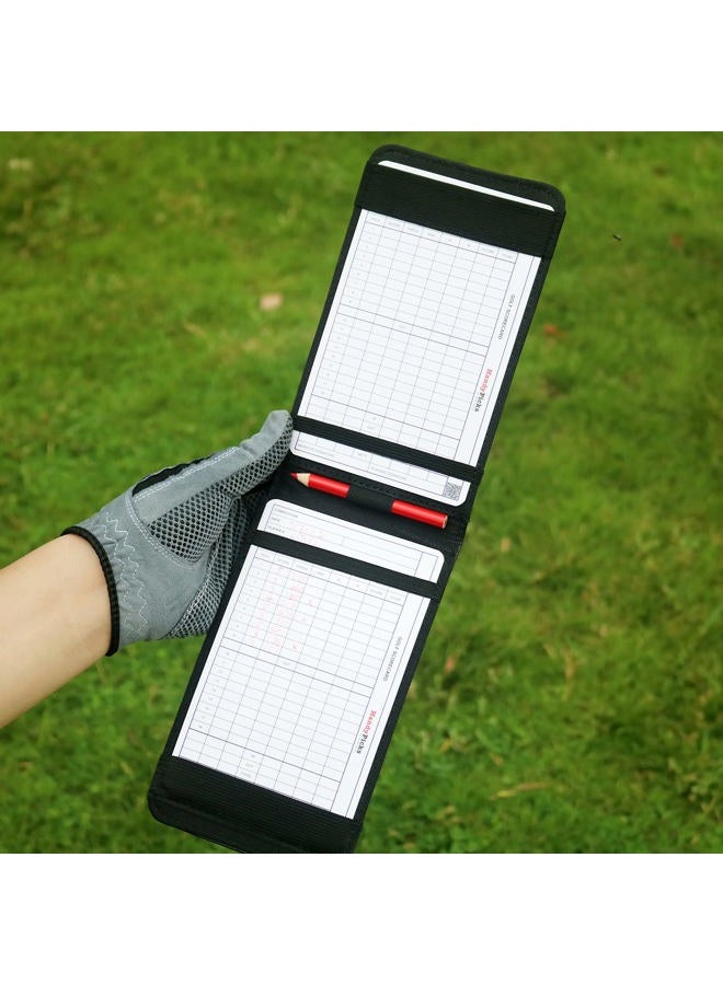 Handy Picks Leather Golf Scorecard Holder | Yardage Book Cover | Scorecard n Pencil Included | Black - Image 4