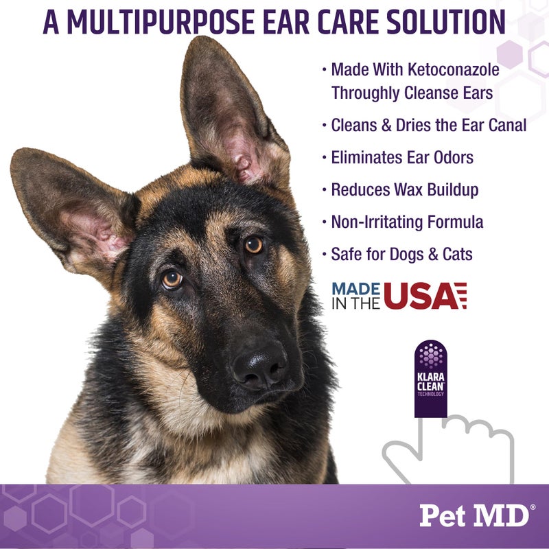 Pet MD Tris Ear Finger Wipes for Dogs & Cats - Multipurpose Cleansing Solution Cat Ear Wipes & Puppy Ear Cleaner - Pet Safe Cleaner to Clean and Remove Debris - 50ct - Image 4