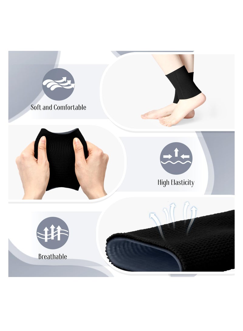 SYOSI Ankle Gel Sleeves, 1 Pair Padded Skate Socks Skateboard Accessories Ankle Pads Compression Sleeve, Protector Brace for Figure Skating Riding Ski Ankle Protection Foot Support Socks (Black) - Image 3