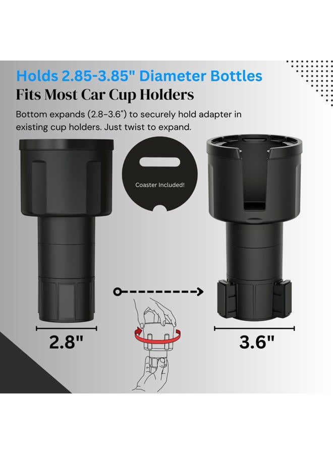Swigzy Car Cup Holder Expander Adapter (Long Base Version) - Fits Hydro Flask, Yeti, Nalgene, Large 32/40 oz. Bottles & Big Drinks - Image 5