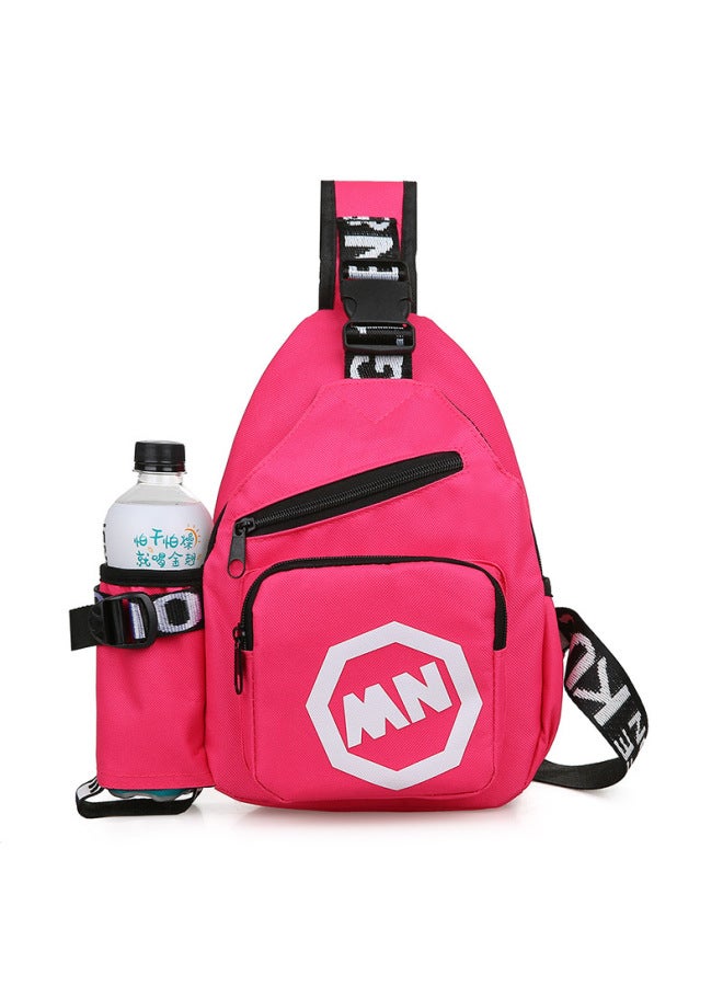 Boys And Girls Fashionable Children's Chest Bag Western Style Baby Shoulder Messenger Bag Children's Travel Light Water Bottle Bag Wholesale-Color:Rose Red - Image 1