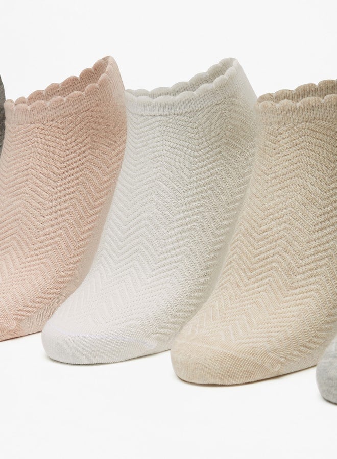 Flora Bella Women's Chevron Textured Ankle Length Socks - Set of 5 - Image 2
