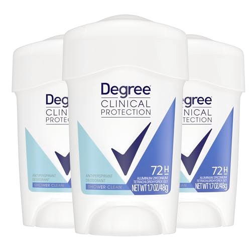 Degree Clinical Protection Antiperspirant Deodorant for Women 3 Pack 72Hour Sweat Odor Protection Shower Clean 17 oz - Image 1