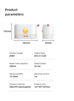 Filly Essential Oil Aroma Diffuser 200ml Upgraded Aromatherapy Diffuser with  3 Color Lights, Cool Mist Humidifier, Diffuser for Home Bedroom Office  - Image 2