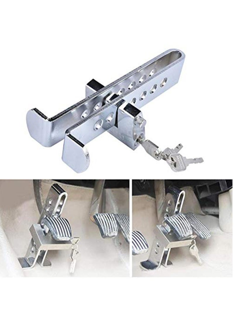 Aikanbo Pedal Lock，Brake Pedal Lock, Stainless Steel 8 Holes Clutch Lock Anti Theft Clutch Lock Car Brake Safety Lock Tool Gas Pedal Lock  - Image 1