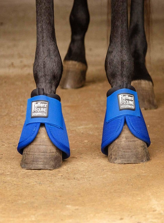 Jeffers Equine No Turn Bell Boots for Horses - Blue, Medium | Shock Absorbing Hoof Protection | Secure Double Hook & Loop Closure, Perfect for Travel, Turnout, Training, & Riding - 1 Pair - Image 5