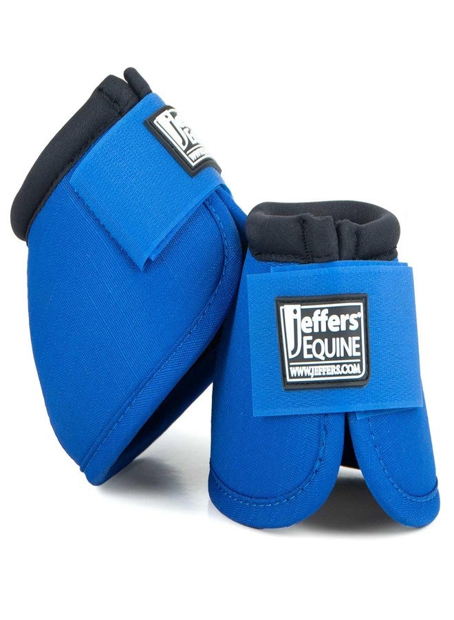 Jeffers Equine No Turn Bell Boots for Horses - Blue, Medium | Shock Absorbing Hoof Protection | Secure Double Hook & Loop Closure, Perfect for Travel, Turnout, Training, & Riding - 1 Pair - Image 1