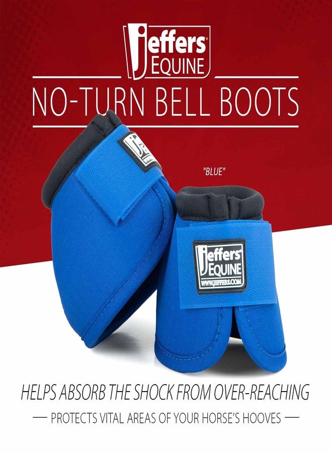 Jeffers Equine No Turn Bell Boots for Horses - Blue, Medium | Shock Absorbing Hoof Protection | Secure Double Hook & Loop Closure, Perfect for Travel, Turnout, Training, & Riding - 1 Pair - Image 3