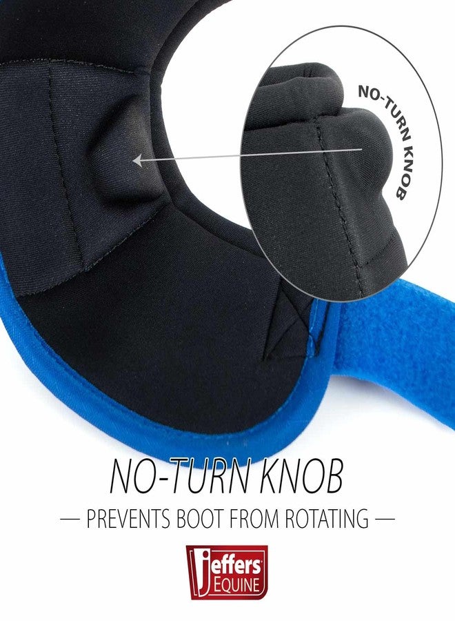 Jeffers Equine No Turn Bell Boots for Horses - Blue, Medium | Shock Absorbing Hoof Protection | Secure Double Hook & Loop Closure, Perfect for Travel, Turnout, Training, & Riding - 1 Pair - Image 4