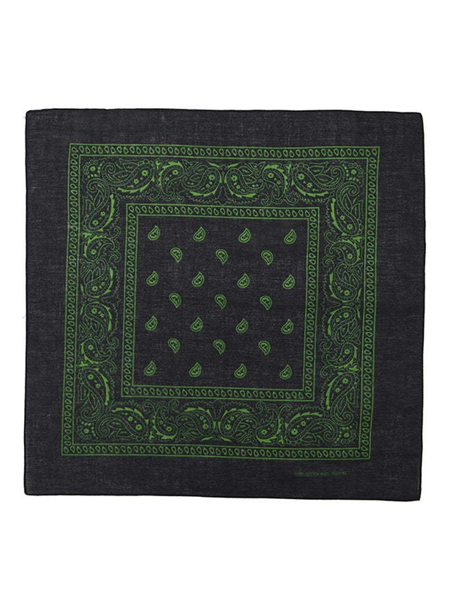 وشاح للرأس بنقشة زهور أخضر