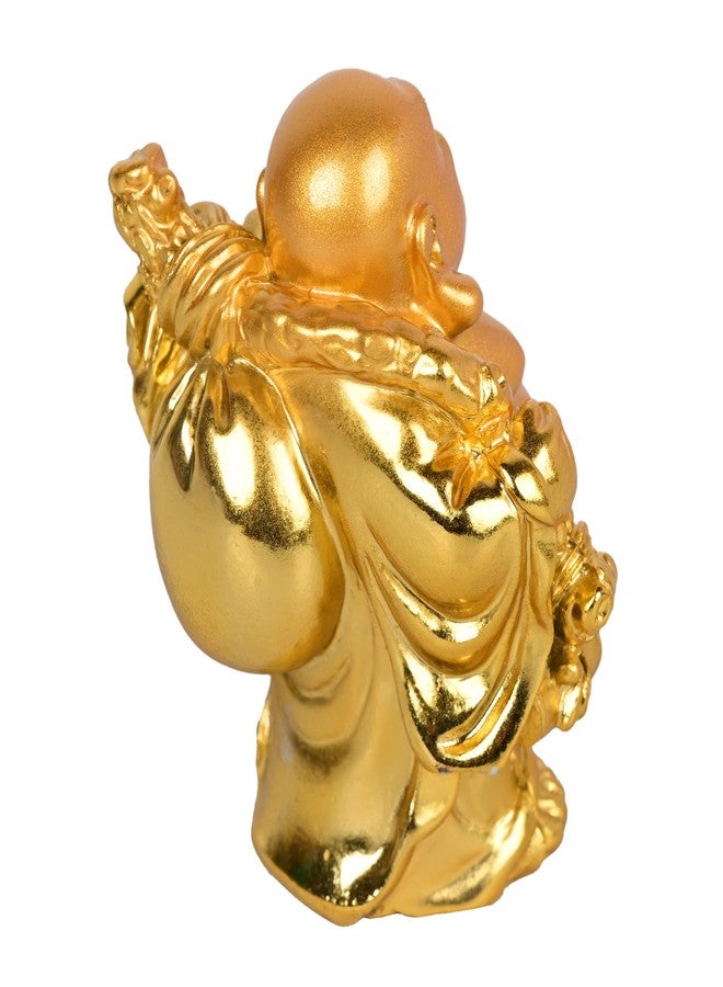 sculpmart Golden Laughing Buddha Idol 6 cm – Smiling Buddha Holding Money Bag in Hands for Good Luck, Wealth, Home, Car, Office & Gifting - Image 5
