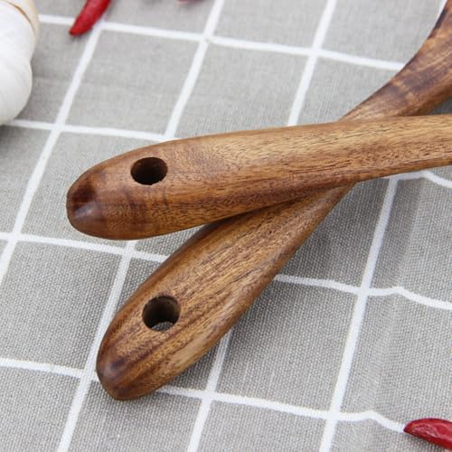 AYFDISHS Wooden Salad Servers, 10.2" Acacia Wood Salad Fork & Spoon for Serving, Olive Wood Salad Serving Utensils Set of 2, Teak Salad Tongs for Kitchen - Image 5