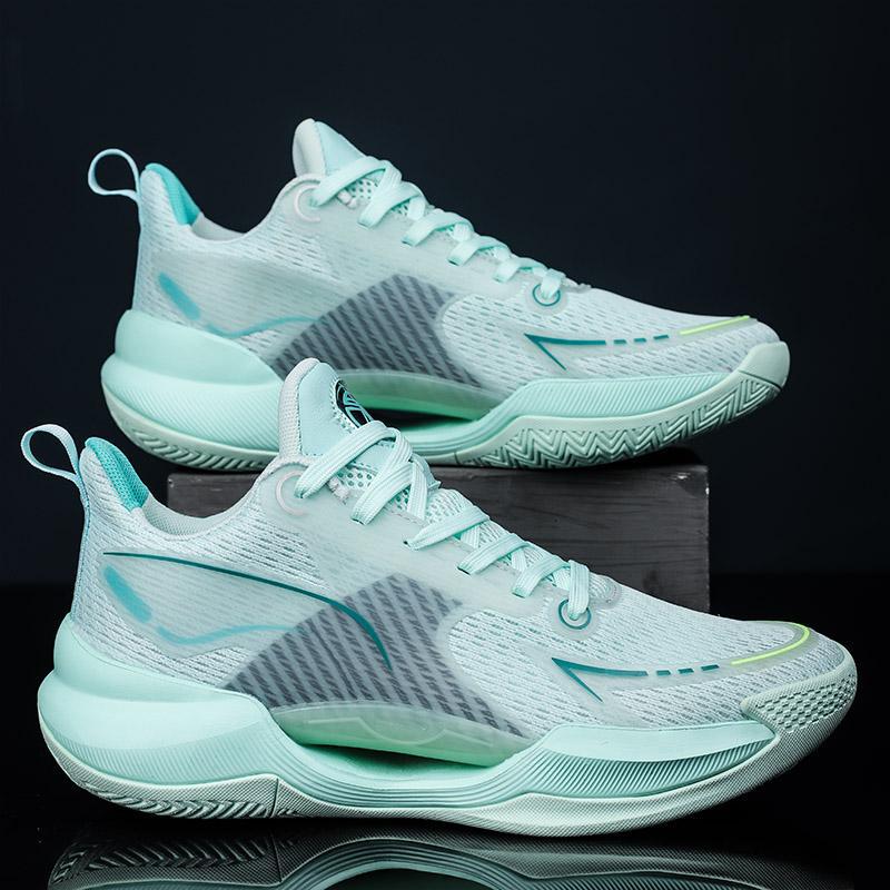 KT8 Basketball Shoes Youth Luminous Summer Breathable Ultra-light V2 Sneakers Children Students Sonic Sports Running Shoes 8262 Ice Green Ultra Light V2 Send Socks 