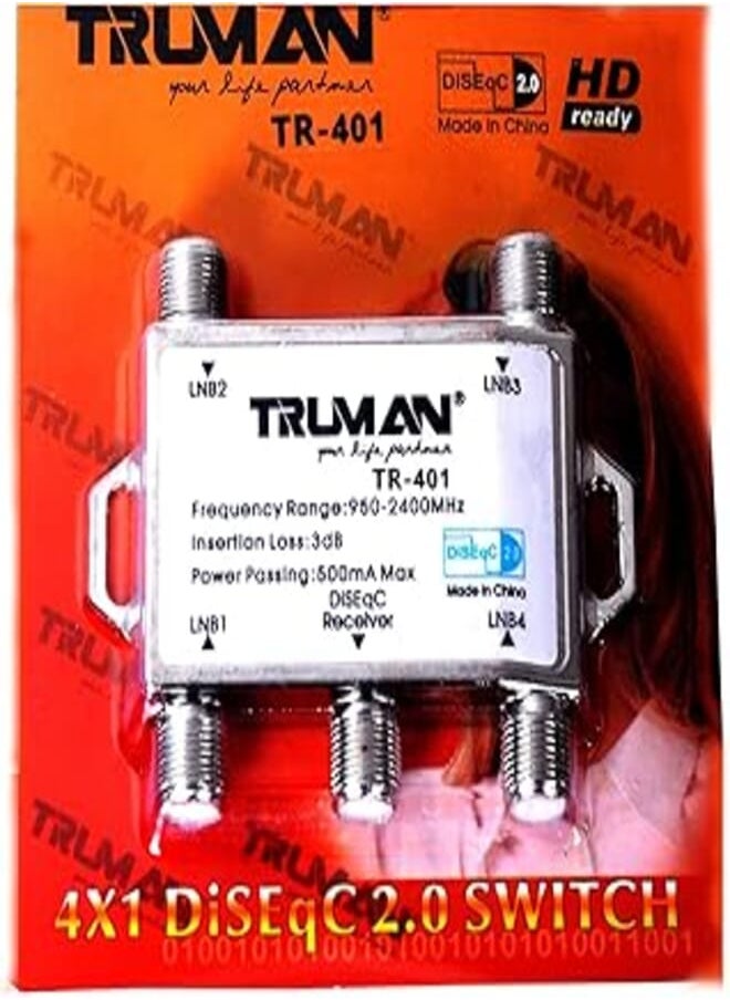 TRUMAN Truman - TR-401 Diseqc Switch - 4 Ports - Silver 