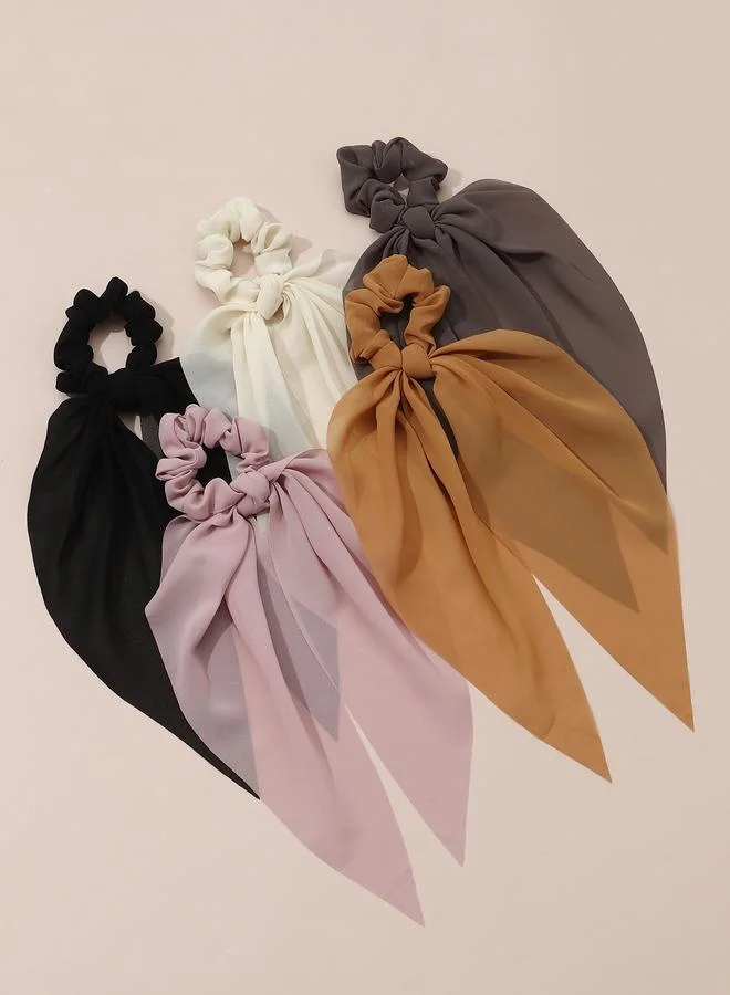 تايك تو Set of 5 - Plain Hair Scrunchies