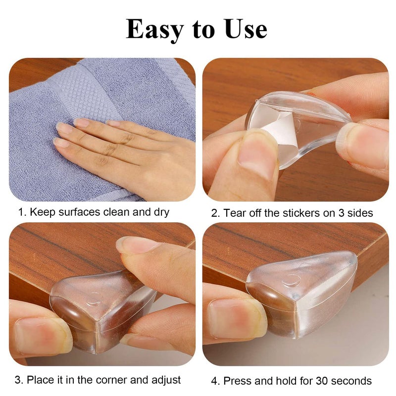 MOYONTE 16 Pack Corner Protector for Baby, Clear Corner Protectors, Furniture Corner Guard & Edge Safety Bumpers to Cover Sharp Furniture & Table Edge - Image 5