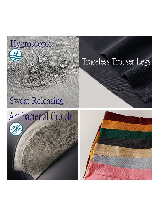 Mens Boxers Anti Chafing Soft Comfortable Boxer Briefs Longer Leg Ice Silk Mens Underwear Long Leg Boxers Cool Soft Stretch Bulge Seamless Mesh Breathable Underpants XL - Image 5