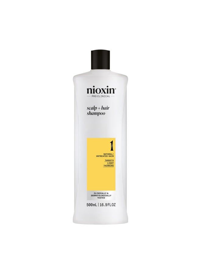 Nioxin Derma Purifying System 1 Cleanser Shampoo (Natural Hair, Light Thinning) 500ml/16.9oz - Image 1