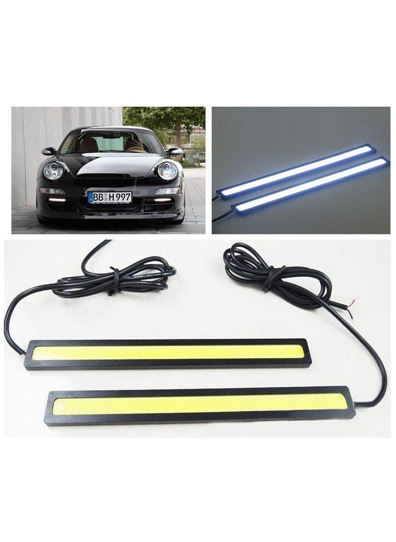 Generic - Ultra Bright COB Fog Light Strips for Cars - Waterproof LED Daytime Running Light Bar, High Visibility and Energy Efficient (2 Pcs) - Image 1