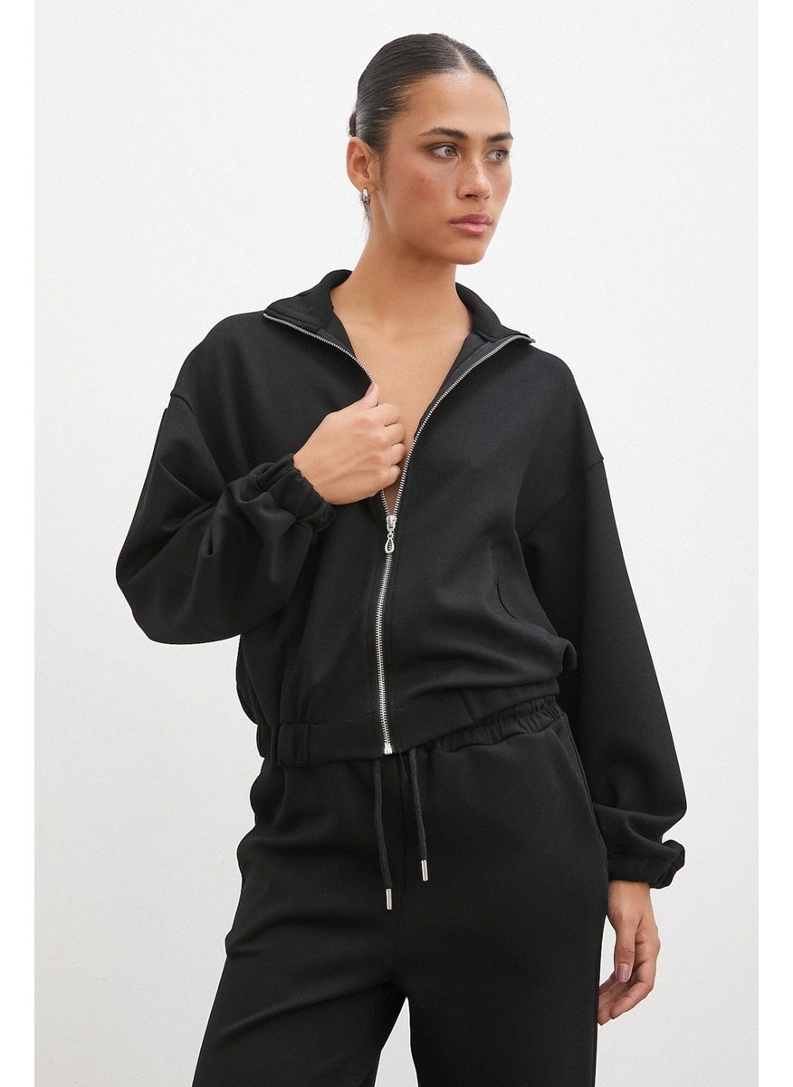 Never More Zippered Sweatshirt Black  - Image 1