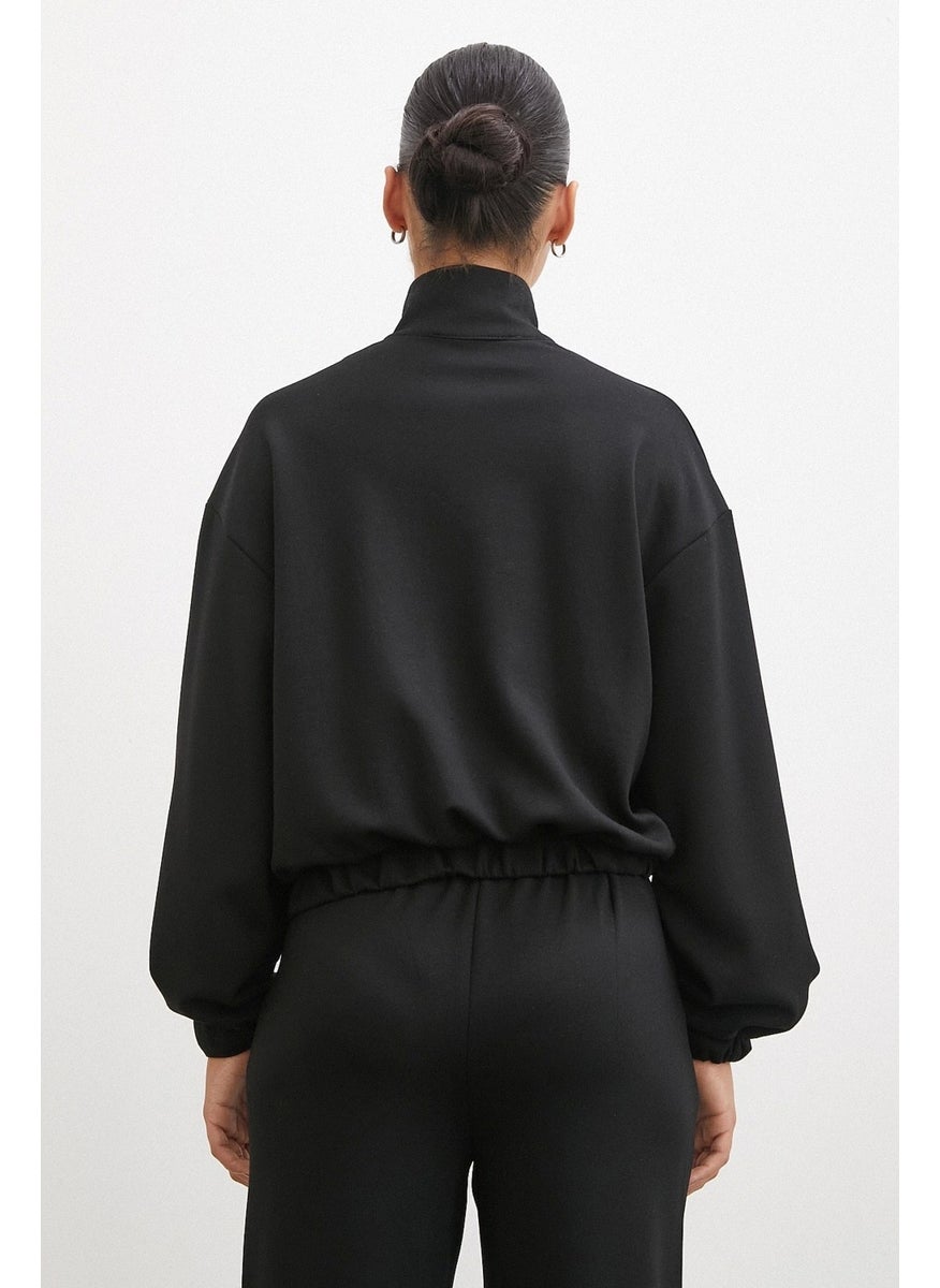 Never More Zippered Sweatshirt Black  - Image 2