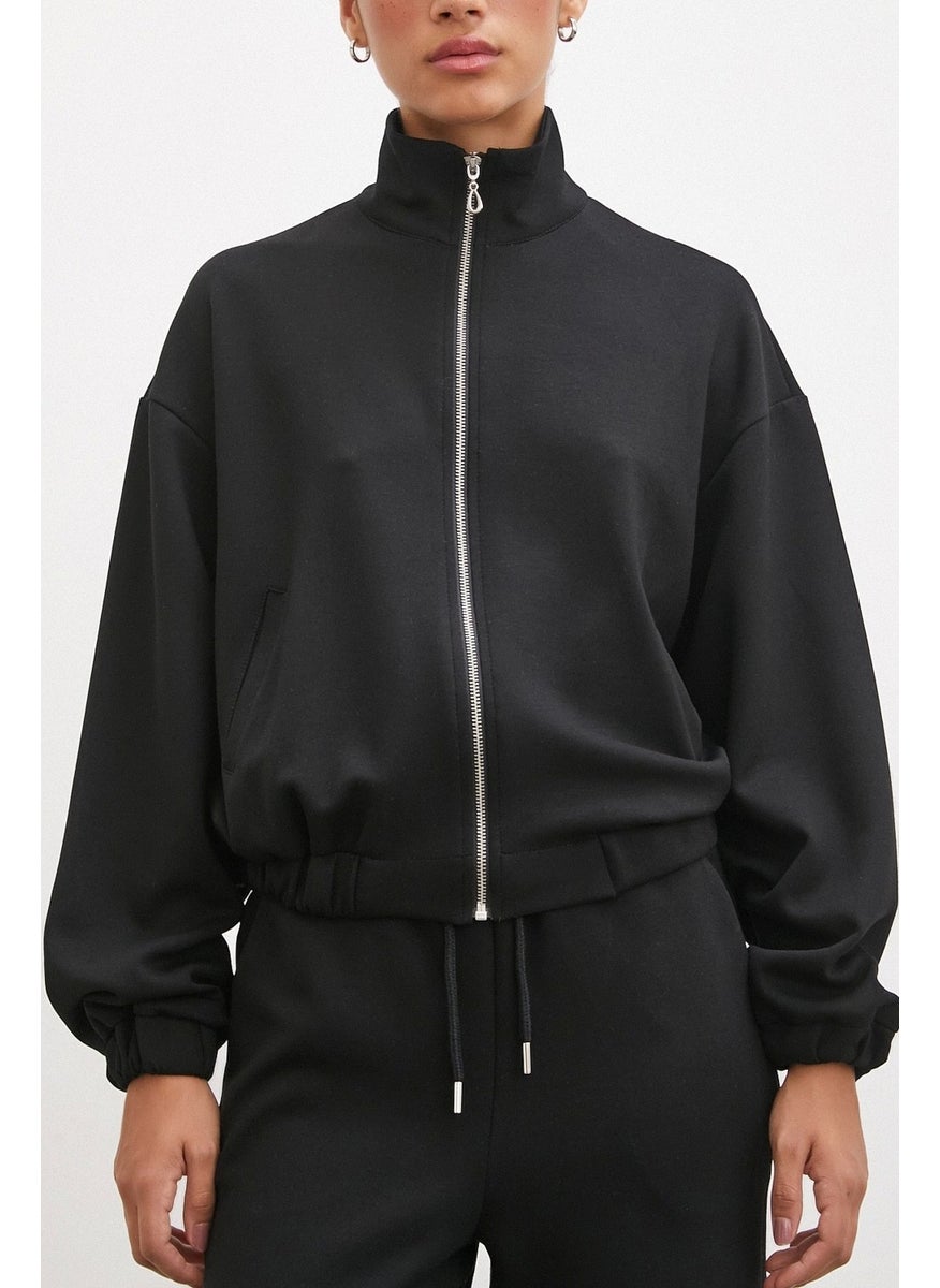 Never More Zippered Sweatshirt Black  - Image 3