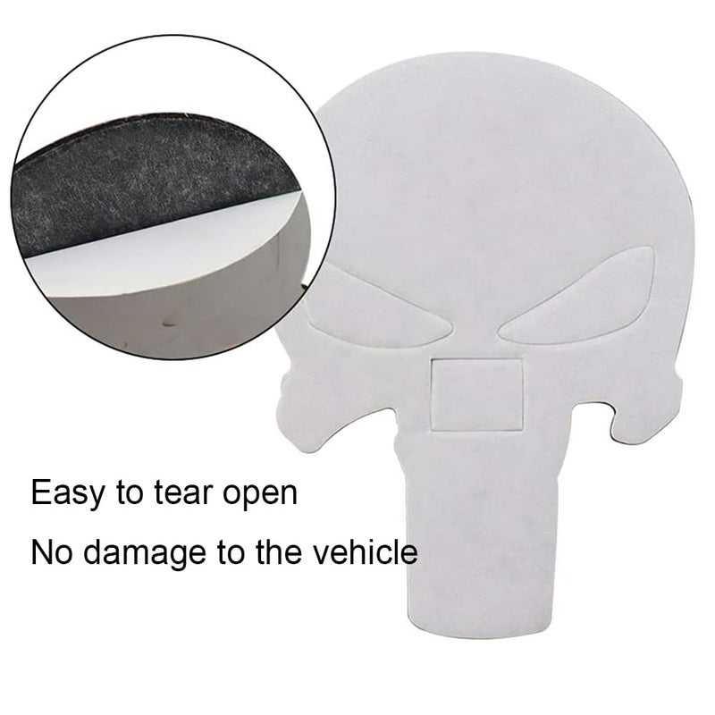 FENGHUTING 3D Skull Punisher Vehicle Car Sticker,3Pcs Metal Skull Decal Motorcycle Waterproof Decoration Cars Trucks Motorcycle Vehicle (Black&Silver&Red) - Image 3