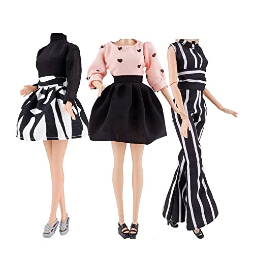 E-TING Handmade Doll Clothes Short Skirt Jumpsuits Office Style Wears Dress for 11.5 inches Dolls (3 Sets;Shoes are not Included) - Image 1