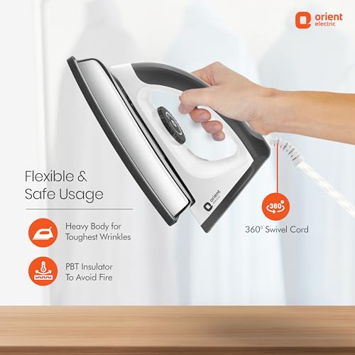 Orient Electric Ultimate Plus 1100 Watt | Heavy Weight Dry Iron for clothes with DuPont American Heritage Coated Non Stick Soleplate | Better Heat Conductivity | 2 Years Replacement Warranty - Image 4