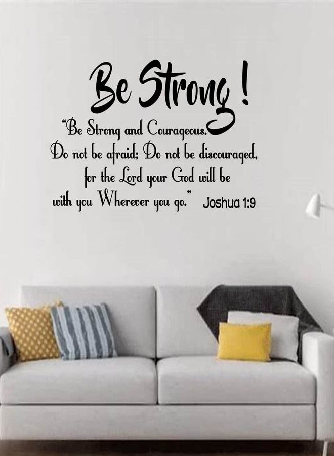 Fencosyn Be Strong and Courageous do not be Afraid do not be discouraged for The Lord Your god Will be with You Wherever You go. Quote of Bible Verse Joshua 1:9 Vinyl Wall Decal Sticker Décor Bible Prayer - Image 2